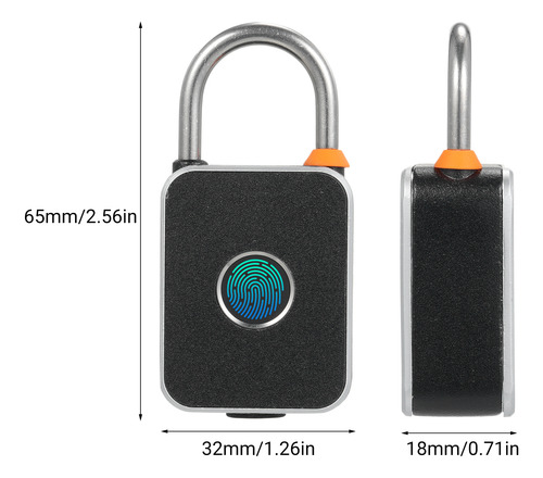 Candado Biométrico Sin Llave Para Gimnasio Y Bolsas