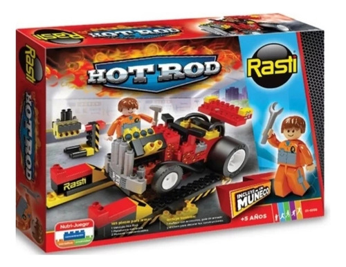 Rasti Hot Rod 185 Piezas Incluye Muñeco Stikers Y Guia