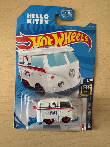 Hotwheels Screen Time 2021 Hello Kitty - Kool Kombi 1:64 Blanco