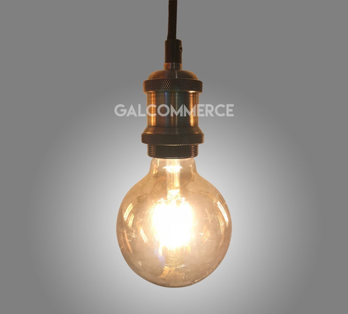 Imagen 4 de 5 de 1 Portalampara Vintage 1 Lampara Filamento Led G95 Y Cable