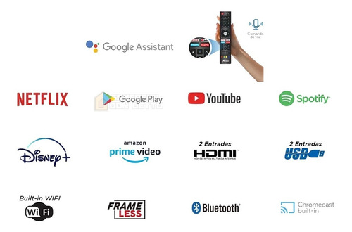 Imagen 6 de 7 de Tv Riviera = Tcl 43 Pulgadas Android Control Voz Smart Netfl