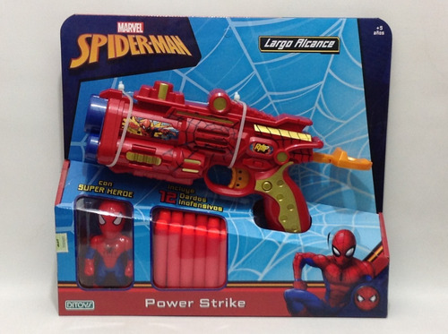 Power Strike Spider Man 12 Dardos Con Muñeco Ditoys 2423