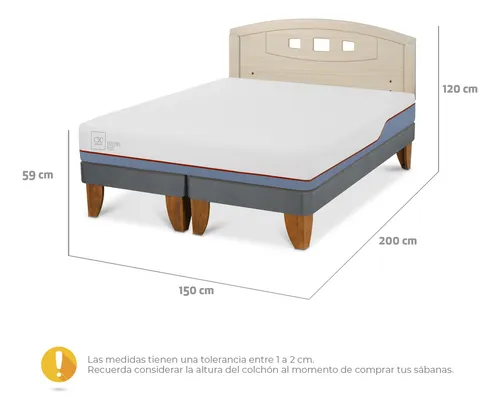 Cama Europea Excellence Plus 2 Plazas+respaldo Gales Alpino