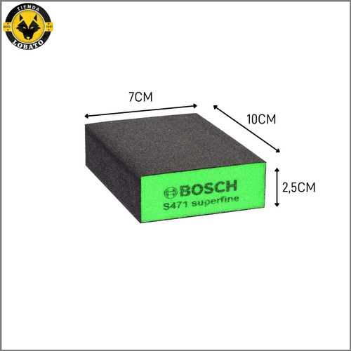 Imagen 2 de 10 de Esponja Lija Abrasiva Taco Grano Fino Superfino Medio Bosch