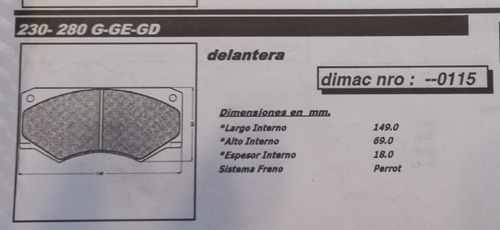 Pastillas Freno Mercedes Benz 230 280 L 207 210 307 Mb 100 D