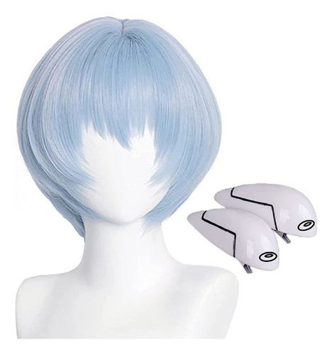 Peluca Cosplay Rei Ayanami Con Pinzas Para El Cabello Eva Sh