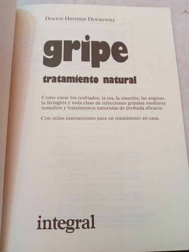 Tratamiento Natural De La Gripe Dr. Hartmut Dorstwitz (Usado)