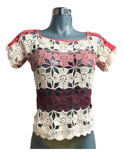 Blusas Tejidas Al Crochet Combinadas Con Telas MercadoLibre