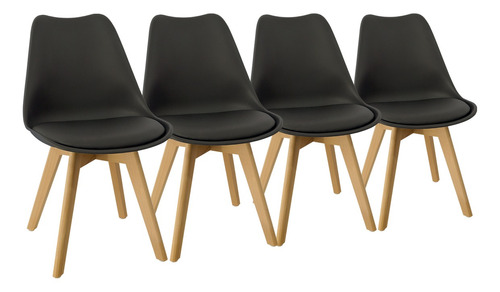 Sillas X 4 Eames Tulip Comedor Almohadón Patas Madera Ct