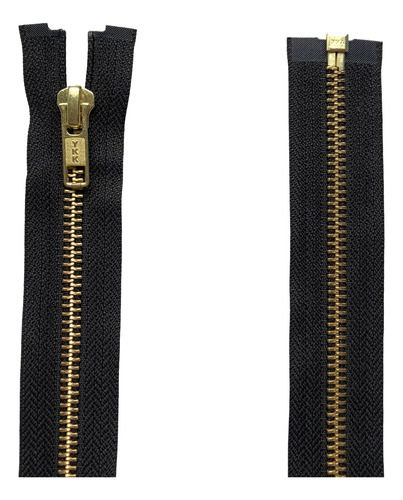 Cierre Ykk Metal Bronce Dorado Cad 5 Desmontable Negro 75cm