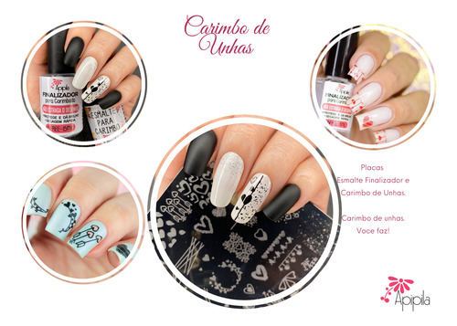 Placa Para Carimbo De Decoração Unhas P121 Corações.