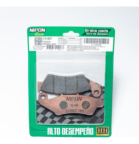 Balatas De Disco Delantero - Xre300 - 31857 Marca Nipon