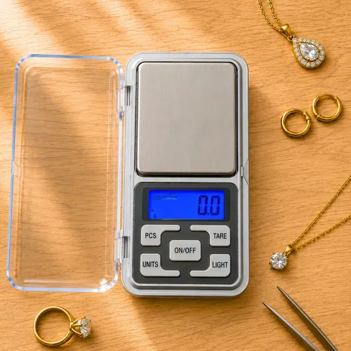 Mini Balança Digital Premium 0,1g a 500g Aço Inox