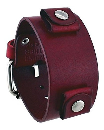 Nemesis Gbr Unisex Blood Red Wide Cuff Reloj Pulsera De Cuer