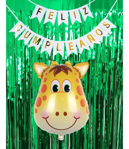 Combo Fiesta Cumpleaños Globos Temática Jirafa Animal Selva