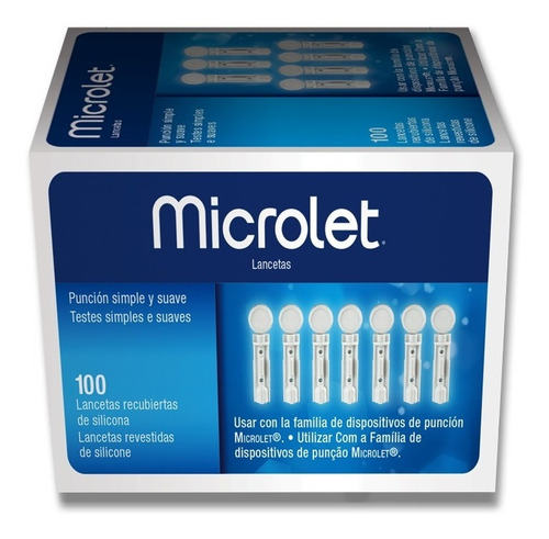 Imagen 2 de 3 de Contour Microlet Lancetas Caja Con 100 Lancetas