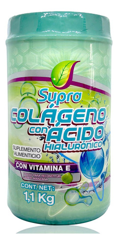 Colágeno Con Ácido Hialurónico Manzana 1.1 Kg Supra.