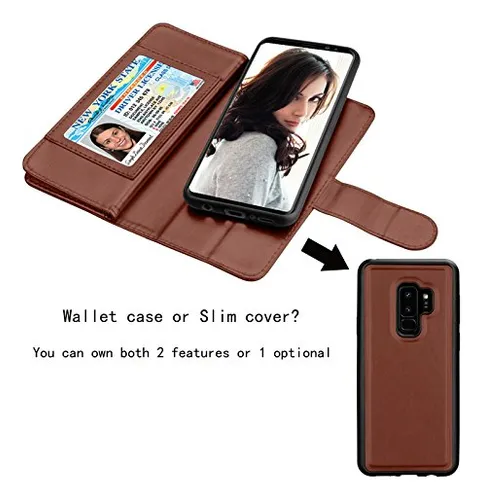 Funda Para Galaxy S9 Plus Cafe Piel Sintetica -3