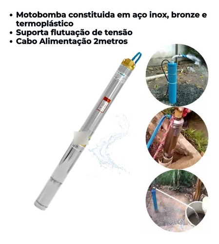 Bomba Submersa Para Poço Artesiano Tipo Caneta 1/2cv W4sdim