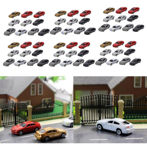 Ho Escala Modelo Mini Coche 1:87 Edificio Tren 60 Piezas