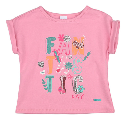 Playera Ferrioni Para Bebé Fantastic Color Rosa Manga Corta