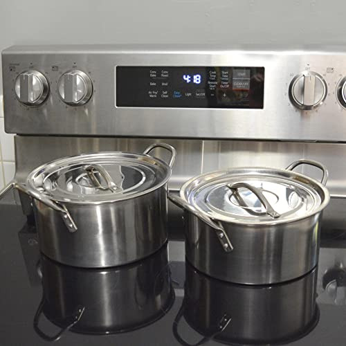 4 Pcs Juego De Ollas Acero Inox Olla De Sopa Con Tapa