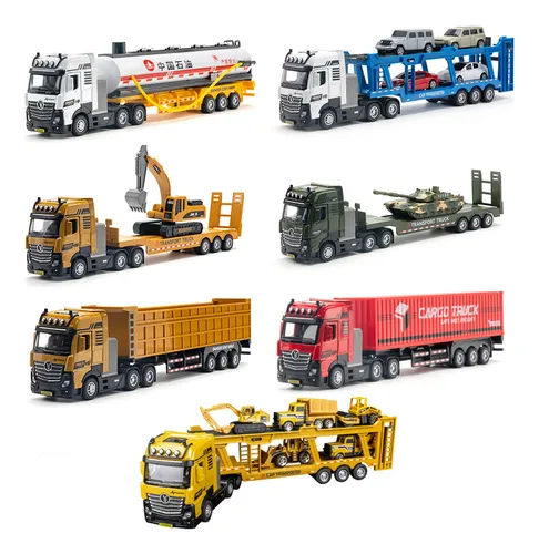 Container Truck Miniautos Metal Con Luces Y Sonido 1/50