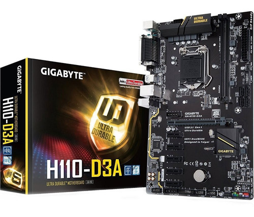 Placa-mãe Gigabyte P/ Mineração Lga 1151 Ga-h110-d3a Ddr4