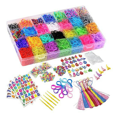 Set De 12100+ Ligas De Goma Para Telar Con 11000+ Bandas, 42