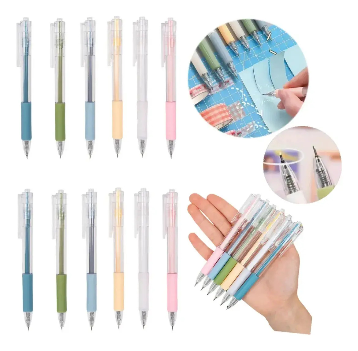 Cúteres Retráctiles Mini Juego De 12 Piezas, Herramientas De Corte Diy Para Manualidades, Ideales Para Arte, Scrapbook, Dibujo Y Trabajos En Papel, Cuchillas Prácticas Y Precisas