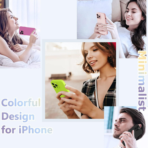 Funda De Teléfono Moderna De Silicona De Colores Brillantes A Prueba De Golpes Para iPhone 16 Pro Max 15 14 13 12 11 Series