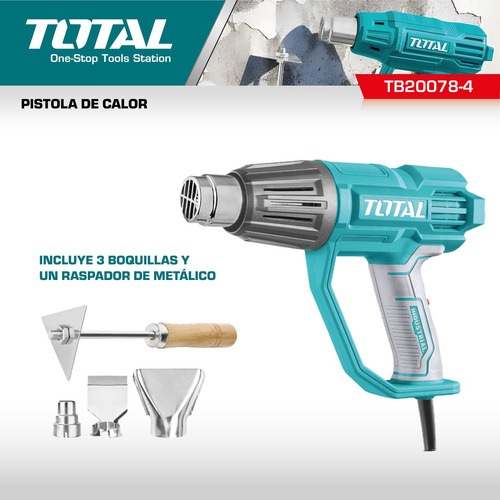 Pistola De Calor Total 2000w Boquilla Accesorios Profesional