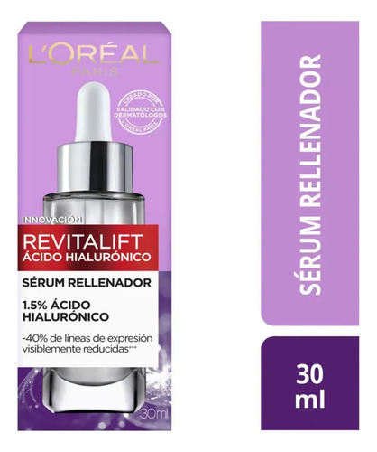 2 Pack L´oreal PARIS Revitalift Acido Hialuronico 1.5% Serum 30ml Tipo De Piel +30