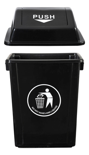 Bote De Basura Con Tapa De Plástico 40 L Color Negro Ag Box
