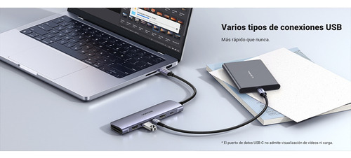 Hub Usb-c 7 En 1 2 Usb-a 3.0 1 Usb-c 3.0(5gbps) 1 Usb-c Pd