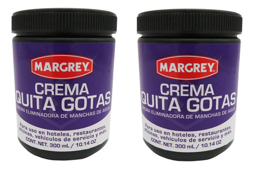 2 Crema Quita Gotas Vidrios Y Cristales Pieza 300 Ml Margrey