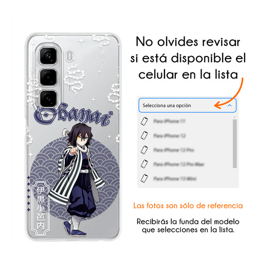Funda Para Infinix Obanai Anime Anticaídas Demon Slayer Case Obanai Hot 30i