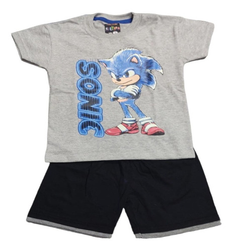 Pijama  Sonic  M/corta Brilla En La Oscuridad