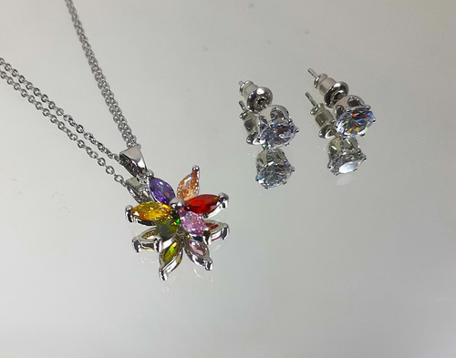Juego De Cadena Y Aretes 10