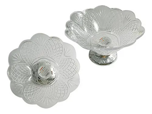 Bol De Cristal Con Base Plateada De 8.5 X 3 , Caja De 48