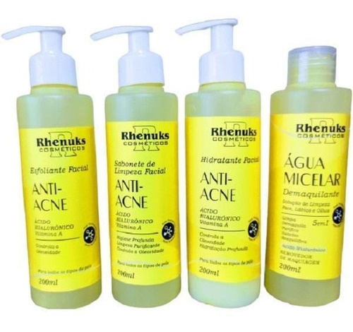 Skincare Profissional Anti Acne Cuidados Facial 4 Produtos