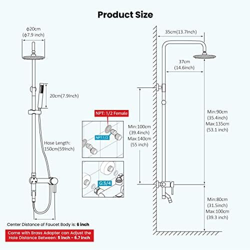 Grifo De Ducha De Acero Inoxidable Sus304 Cabezal De Ducha T