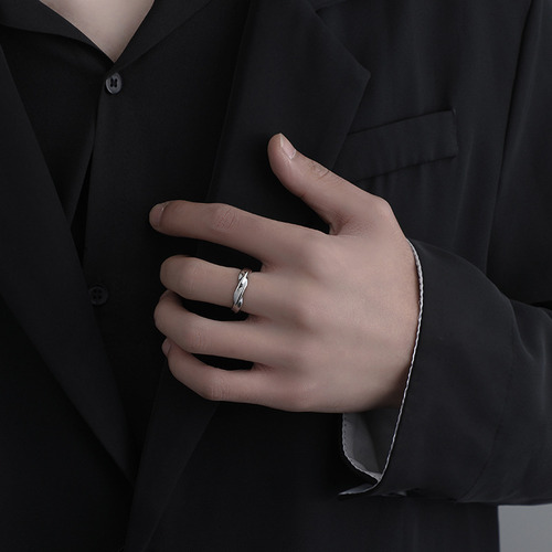 Anillo De Dedo Índice Ondulado Retro For Hombre