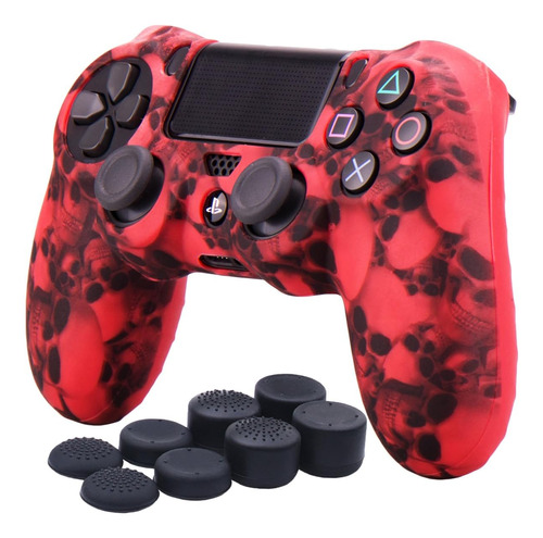 Funda Joystick Ps4 Yorha Skulls Red