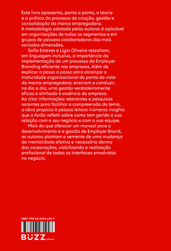 Employer Branding: Employer Branding, De Esteves, Sofia. Editora Buzz Editora, Capa Mole, Edição 1 Em Português, 2023