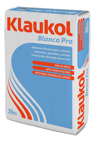 Adhesivo Blanco Pro Klaukol 30 Kg, Ceramicas Castro