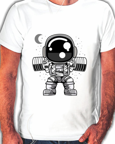 Remeras Remelotas Diseño Impreso De Astronauta Gym - 0893