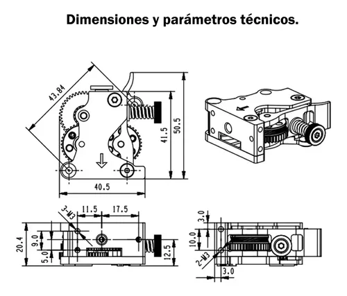 Kit Doble Engranaje Para Extrusor Hgx Lite 2.0