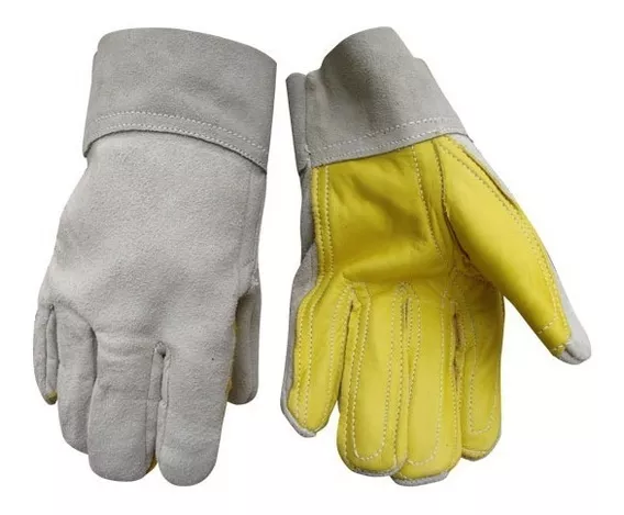  Guantes En Carnaza Refuerzo Vaqueta  X 12 Pares By Suelacol