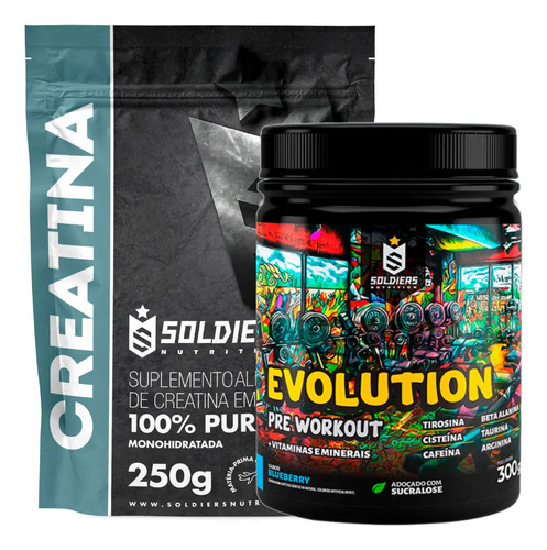 Kit: Creatina 250g + Evolution 300g - Soldiers Nutrition
